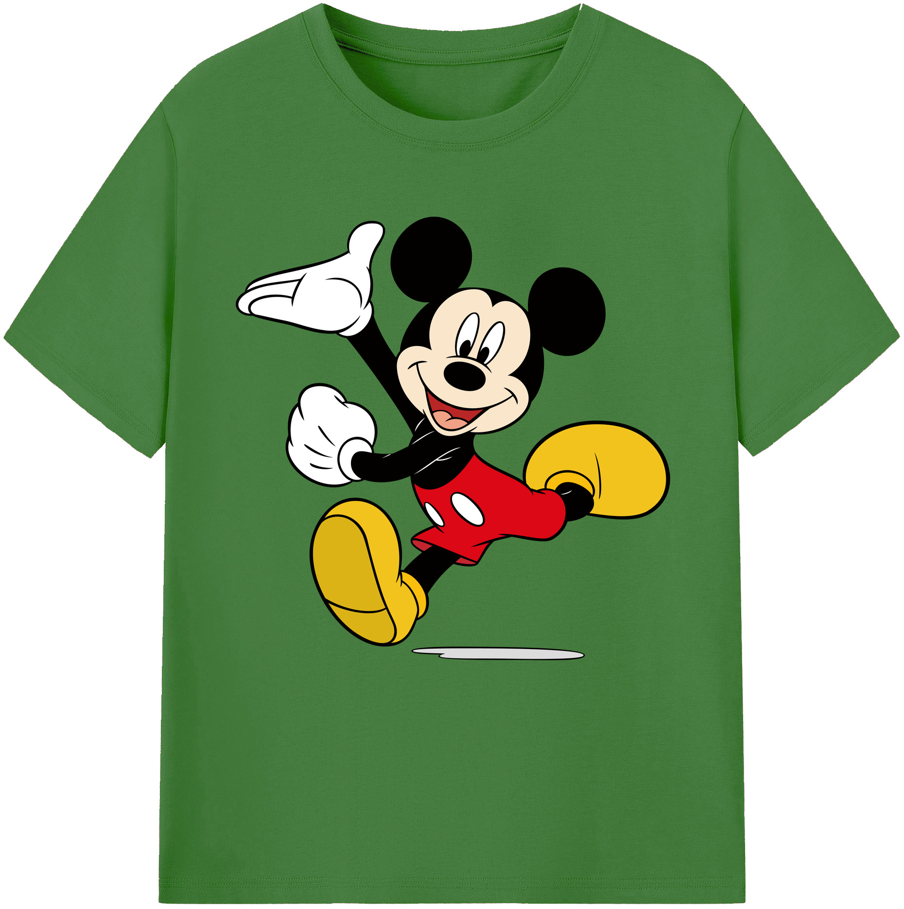 （画像用） ミッキーマウス Mickey Mouse レディースカジュアルプリントTシャツ（綿100％）